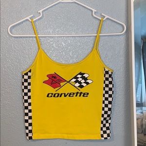 Yellow checkered corvette tank top